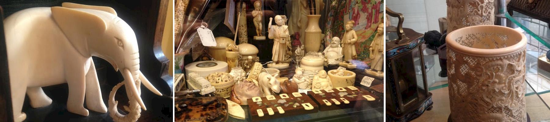 Various ivory products observed for sale in UK retailers © TRAFFIC