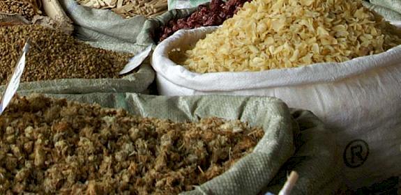 Millions of people are dependent on wild-sourced medicinal plants products, like these on sale in China. © T Cunningham