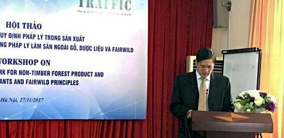 Mr Nguyen Ngoc TUAN, Deputy General Director of the Administration for Traditional Medicine addresses delegates © TRAFFIC