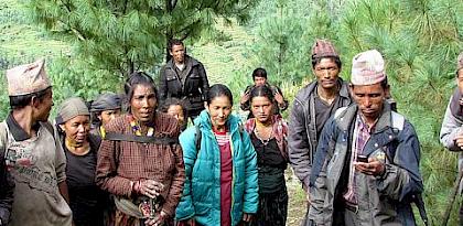 Jatamansi harvesters in the Alpine forests of Nepal. Photo: ANSAB