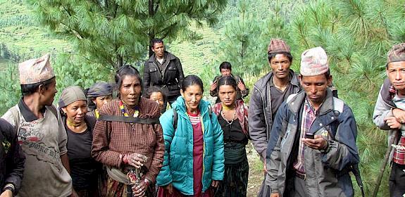 Jatamansi harvesters in the Alpine forests of Nepal. Photo: ANSAB