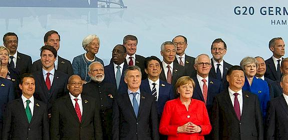 Heads of States and Government during a family photo at the G20 Leaders summit in Hamburg, Germany © GCIS / CC 2.0