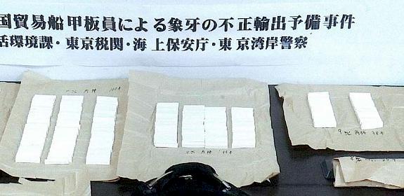The ivory nameseals seized in Tokyo Port © Tokyo Metropolitan Police