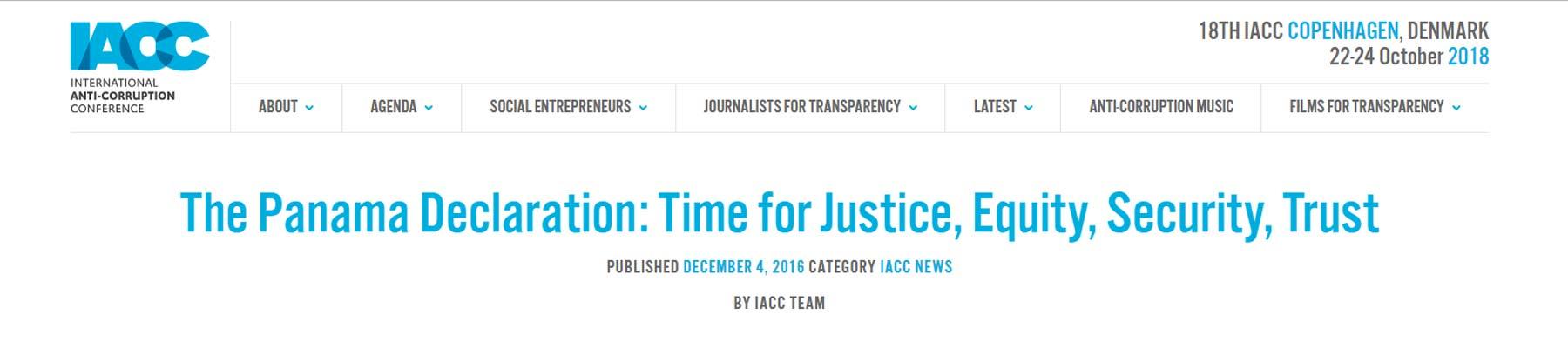 For the first time illicit financial flows and corruption in wildlife crime, including fisheries, were part of the official agenda of an IACC