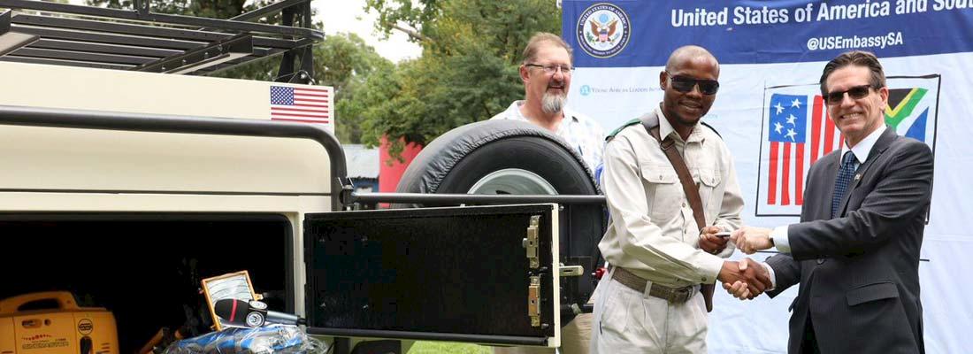 The handover of the state-of-the-art forensic trailers took place today in the National Zoological Gardens, Pretoria, South Africa