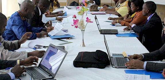 Participants at the workshop evaluate the outcomes of the project working to reduce illegal timber supply chains between Cameroon and China